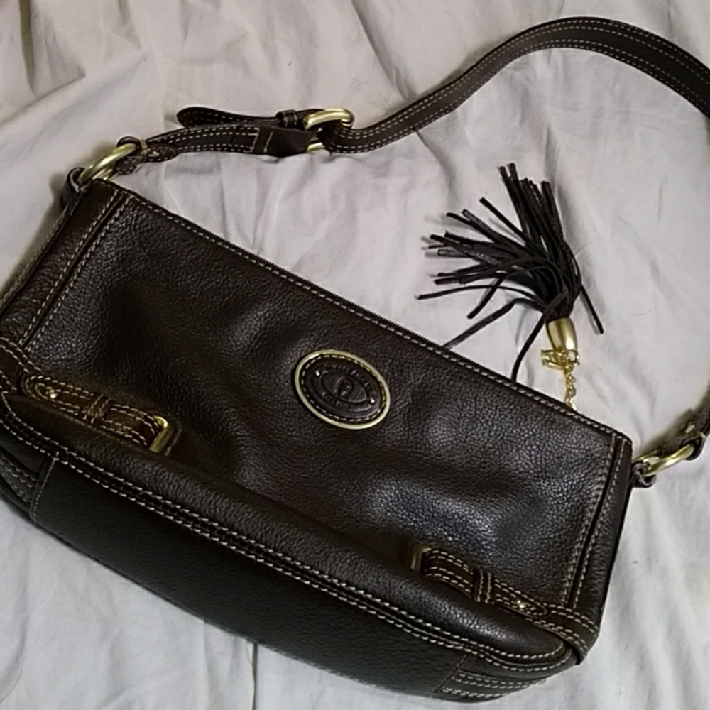 Etianne Aigner Brown Leather Shoulder Bag